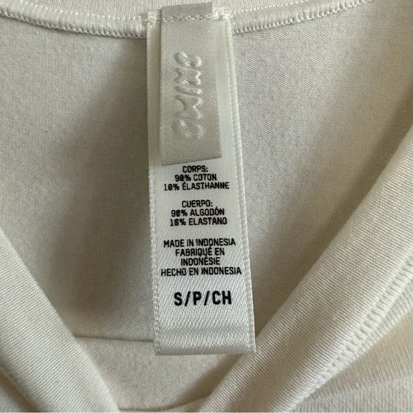 SKIMS Cream Ivory Crewneck Long Sleeve Tshirt Top Small - Picture 8 of 12